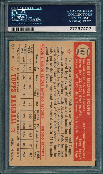 1952 Topps #147 Bob Young PSA 6 