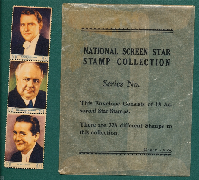 1932 National Screen Stars Stamps Lot of (81) W/ Envelope