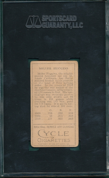 1911 T205 Huggins Cycle Cigarettes SGC 30