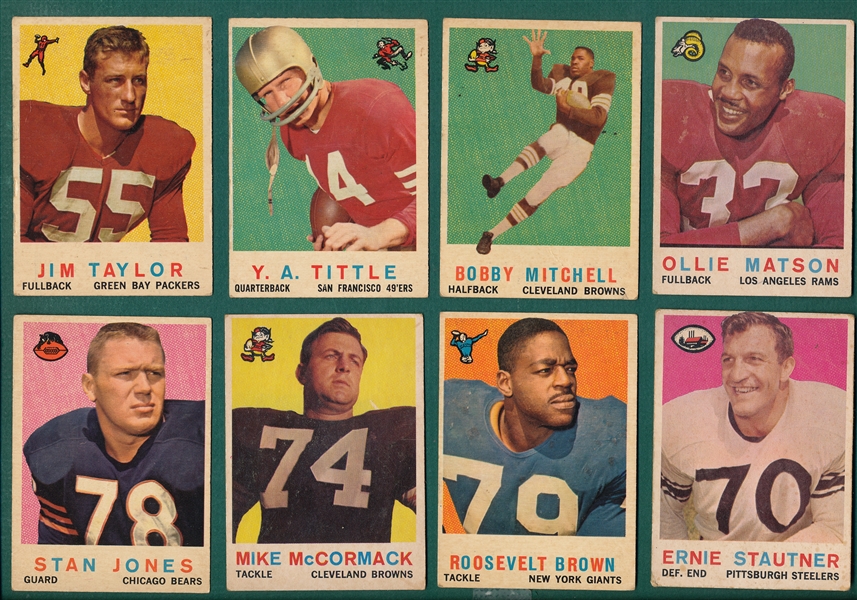 1959 Topps FB Lot of (48) W/ Jim Taylor, Rookie