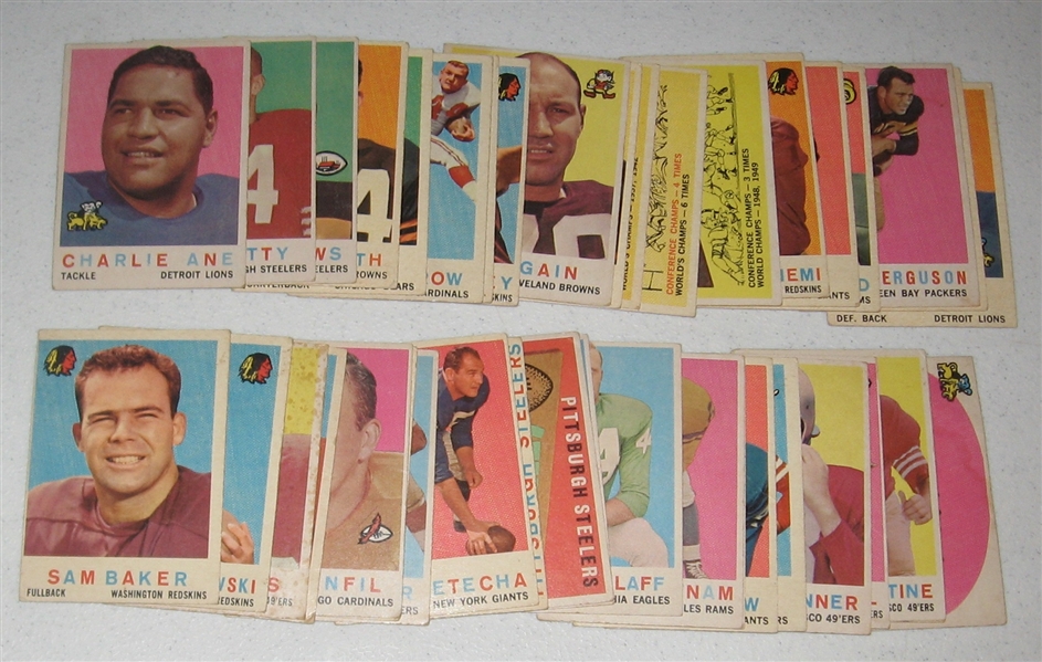 1959 Topps FB Lot of (48) W/ Jim Taylor, Rookie
