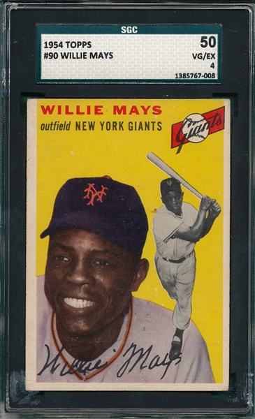 1954 Topps #90 Willie Mays SGC 50