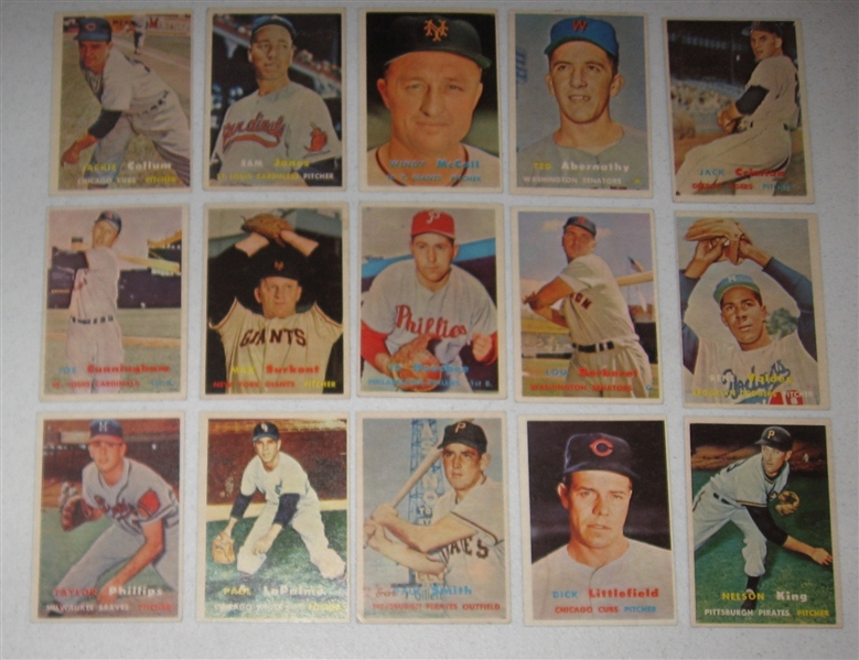 1957 Topps Lot of (21) Mid Numbers W/ Strickland