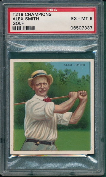 1910 T218 Champions Alex Smith, Golf, Mecca Cigarettes PSA 6