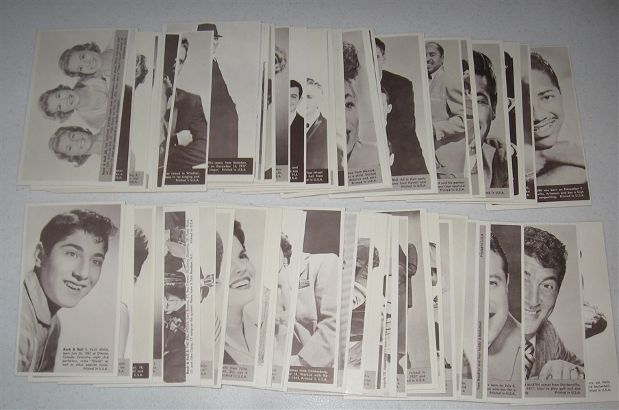 1959 Nu-Cards Rock & Roll Complete Set (64) W/ Elvis Presley