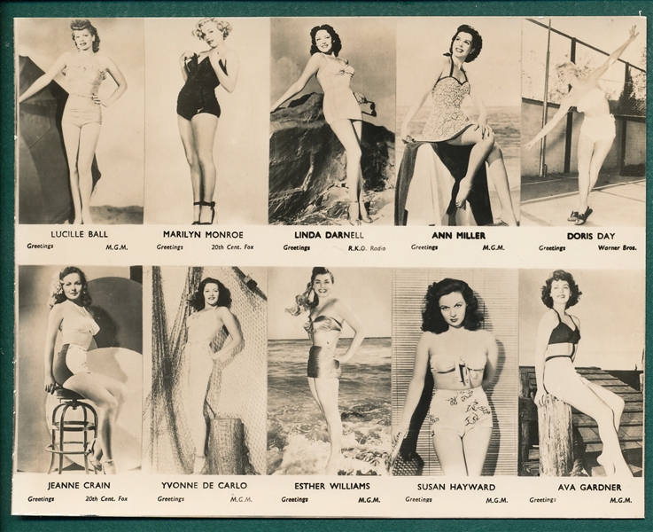 1950s Photo Studio  Film Actresses W/ Marilyn Monroe