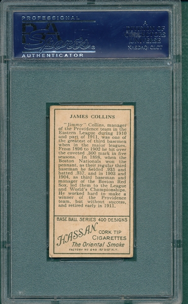 1911 T205 Collins, Jimmy, Hassan Cigarettes PSA 5 *SP*