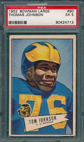 1952 Bowman Large #90 Thomas Johnson PSA 5 *Rookie* *SP*