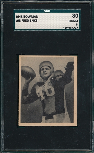 1948 Bowman FB #98 Fred Enke SGC 80
