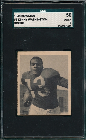 1948 Bowman FB #8 Kenny Washington SGC 50 *Rookie*
