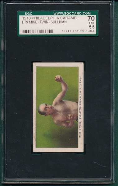 1910 E79 Boxing Mike Sullivan Philadelphia Caramel SGC 70