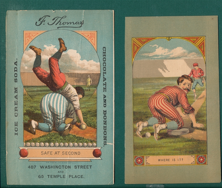 1880s Baseball Scorecard Covers, Lot of (2) Boston W/ Radbourn & King Kelly