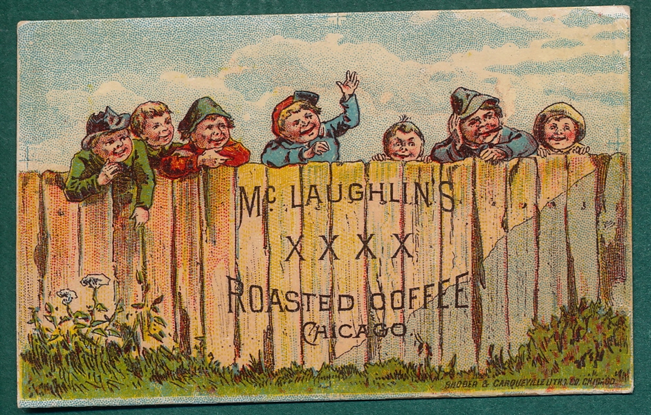 1886 McLaughlin's Coffee Trading Card W/ Calendar Back