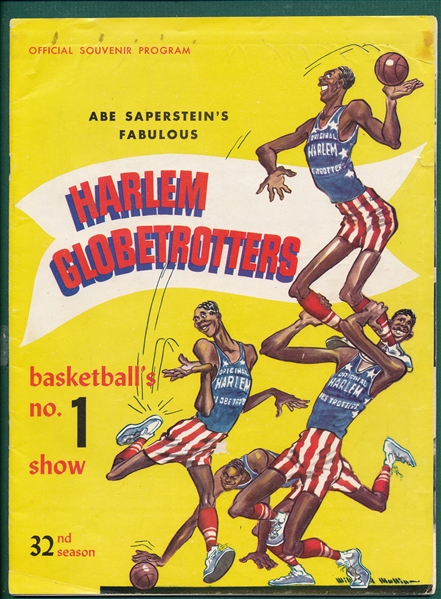 1958-59 Harlem Globetrotters Program W/ Wilt Chamberlin