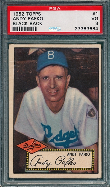1952 Topps #1 Andy Pafko PSA 3