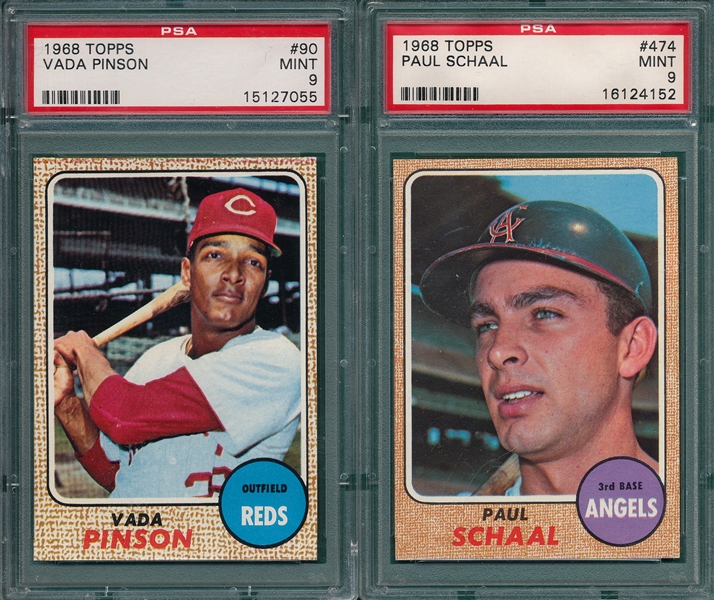 1968 Topps Lot of (5) W/ #90 Pinson All PSA 9 *MINT*