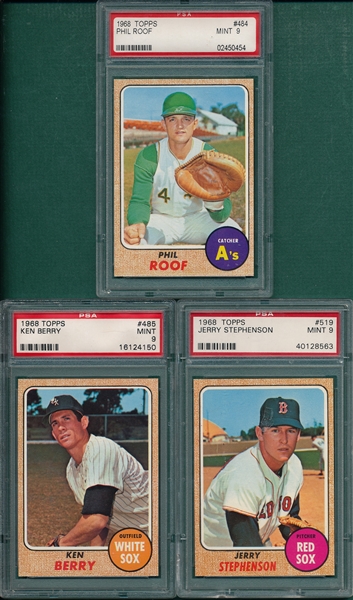 1968 Topps Lot of (5) W/ #90 Pinson All PSA 9 *MINT*