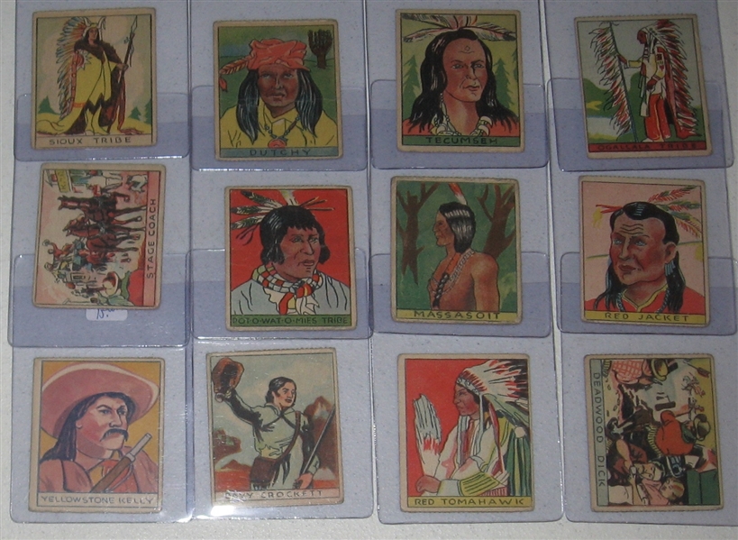 1933 R128 Western Series (208-317), Lot of (20) W/ Geronimo