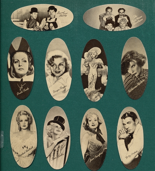 1934 Carrera Cigarettes Film Stars Lot of (63) W/ Laurel & Hardy