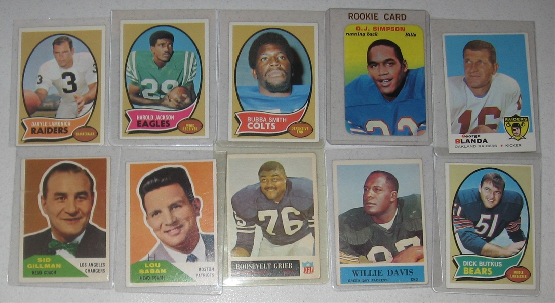 1964-77 Lot of (29) Football Cards W/ Sayers, Unitas & More