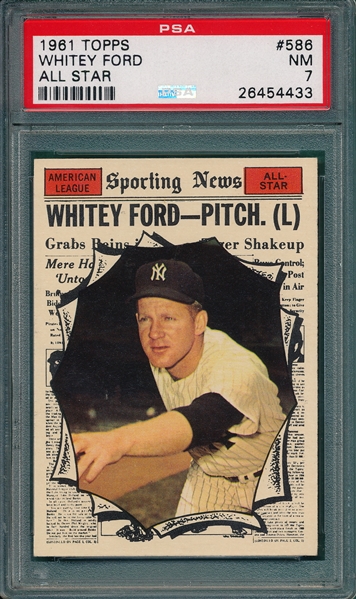 1961 Topps #586 Whitey Ford, AS PSA 7 *Hi #*