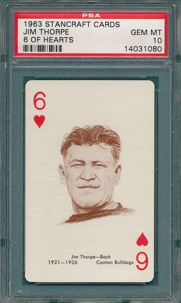 1963 Stancraft Cards, Football, Jim Thorpe PSA 10 *GEM MINT*