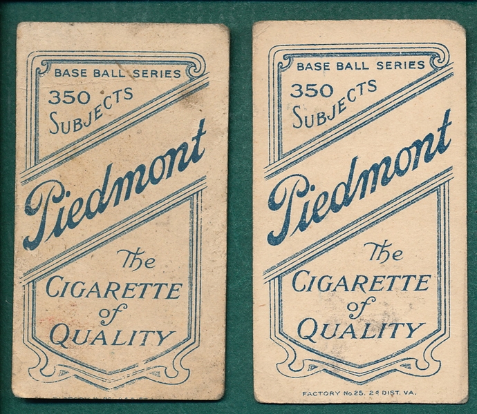 1909-1911 T206 Doolan & Willetts, Piedmont Cigarettes, Lot of (2) *Name Top & Bottom*