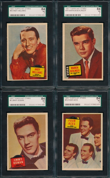 1957 Topps Hit Stars Lot of (4) W/ Andy Williams SGC 84