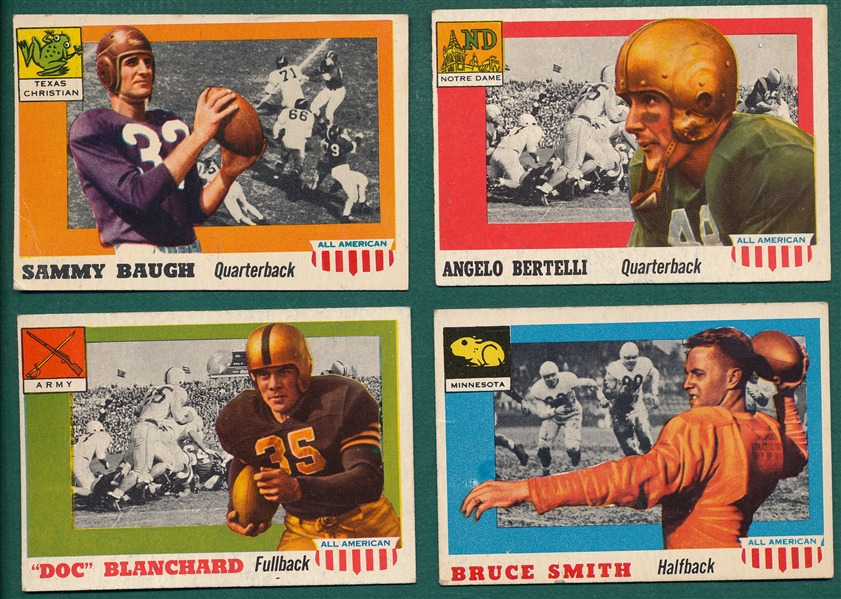1955 Topps All American Football Partial set of (66) W/ Sammy Baugh