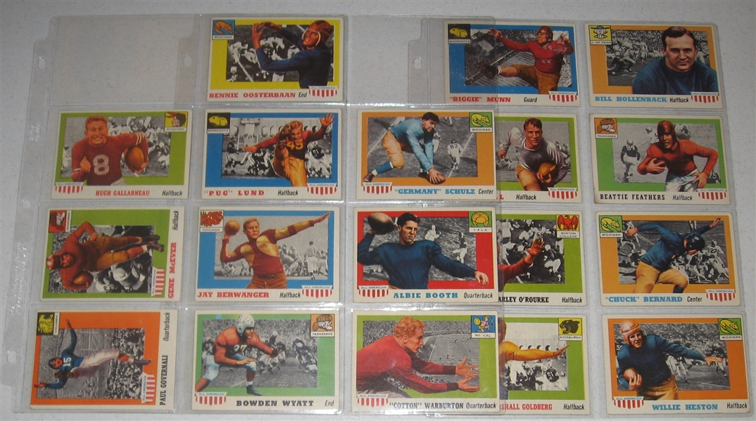 1955 Topps All American Football Partial set of (66) W/ Sammy Baugh