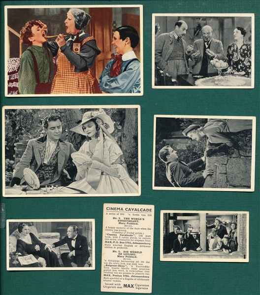 1940 A & M Wix Cinema Cavalcade Volume 1, Max Cigarettes, Lot of (50)