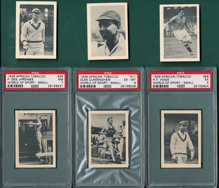 1939 World Of Sports, African Tobacco Lot of (6) W/ PSA 7