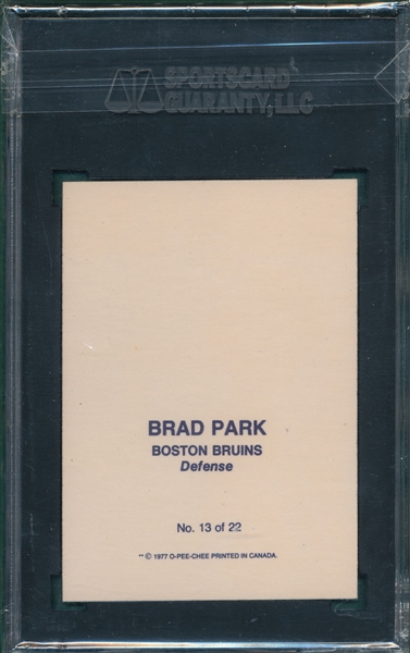 1977-78 O-Pee-Chee Glossy Square Corner #13 Brad Park SGC 98 *Gem Mint*