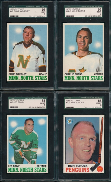 1969-71 Topps HCKY Lot of (4) W/ 70-71 Worsley SGC 96 *MINT*