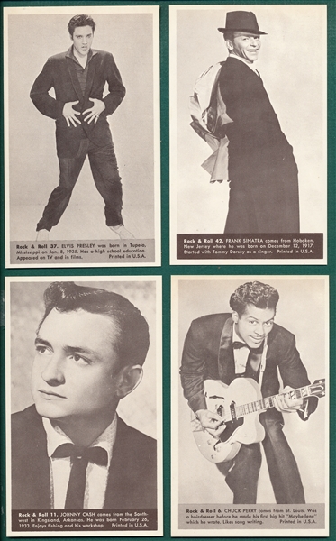 1959 Nu-Cards Rock & Roll Complete Set (64) W/ Elvis Presley