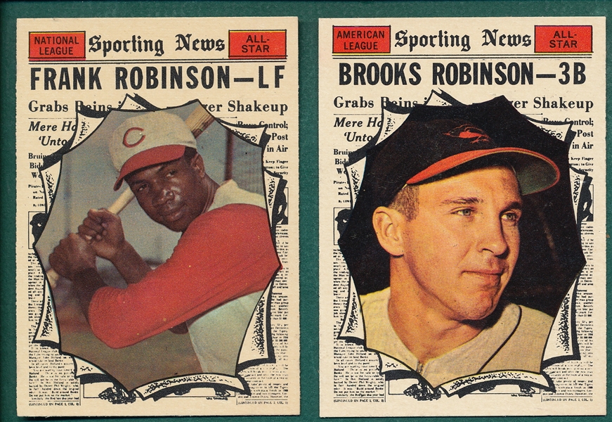 1961 Topps #572 B. Robinson, AS & #581 F. Robinson, AS, Lot of (2) *Hi #*