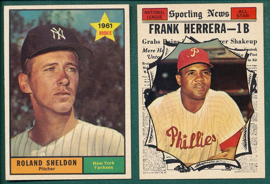 1961 Topps Lot of (6) High Numbers W/ #541 Sheldon