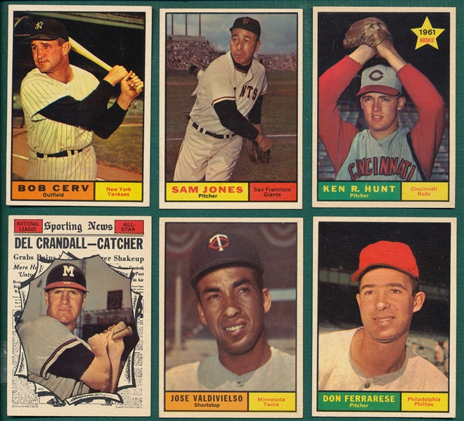 1961 Topps Lot of (6) High Numbers W/ #563 Cerv