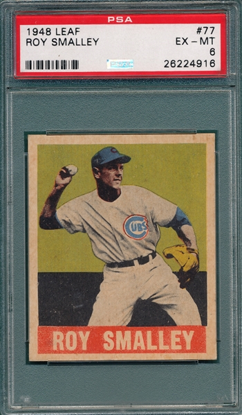 1948 Leaf #77 Roy Smalley PSA 6