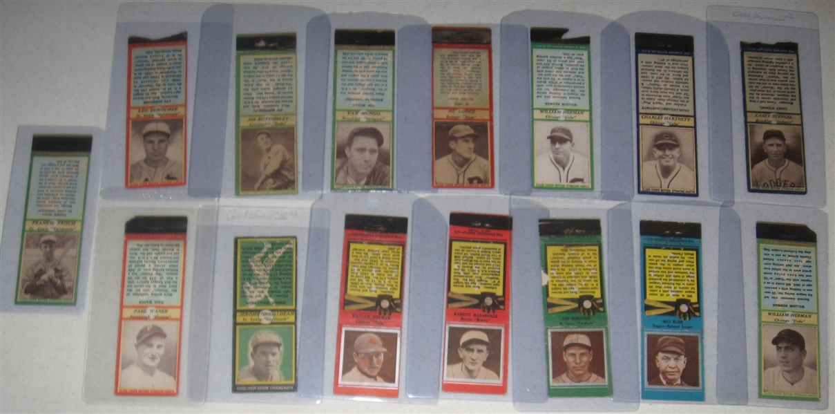 1934-36 Diamond Matchbook Baseball Lot of (19)