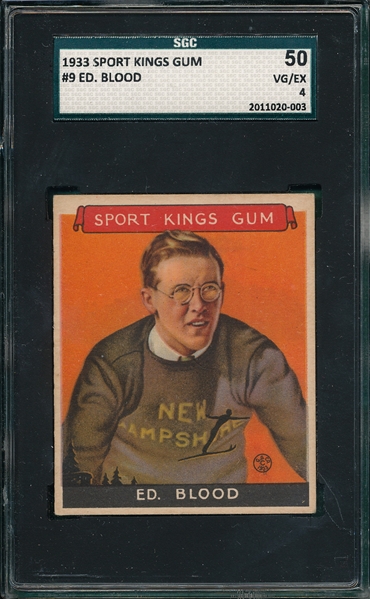 1933 Sport Kings #9 Ed Blood SGC 50