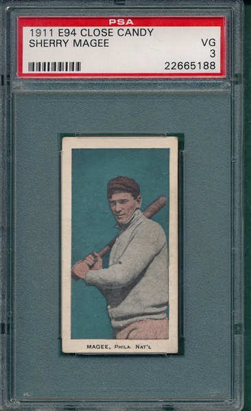 1911 E94 Sherry Magee George Close Candy PSA 3 *Presents Better*