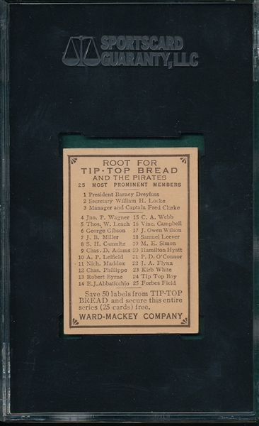 1910 D322 Owen Wilson Tip Top Bread SGC 40