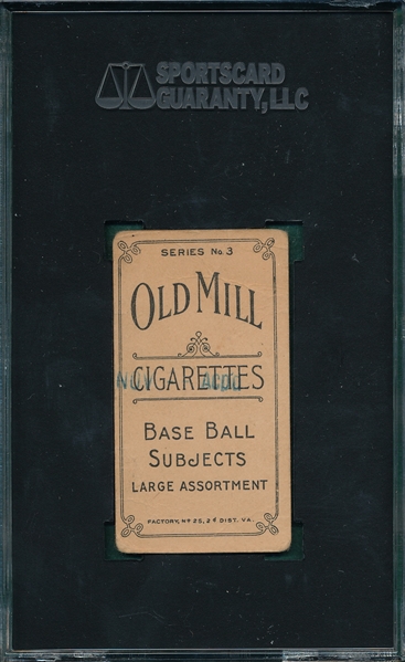 1910 T210-3 Leidy Old Mill Cigarettes SGC 20 *Orange Border*