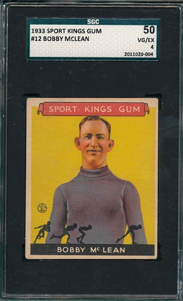 1933 Sport Kings #12 Bobby McLean SGC 50