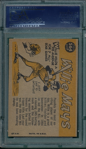 1960 Topps #564 Willie Mays, AS PSA 6 *Hi #*