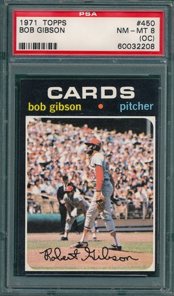 1971 Topps #450 Bob Gibson PSA 8 (OC)