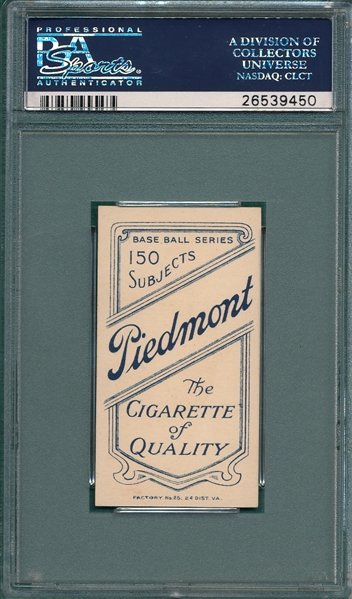 1909-1911 T206 Doyle, Throwing, Piedmont Cigarettes PSA 6