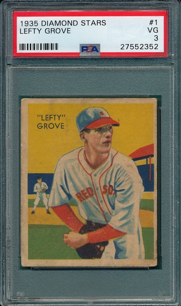 1934-36 Diamond Stars #1 Lefty Grove PSA 3