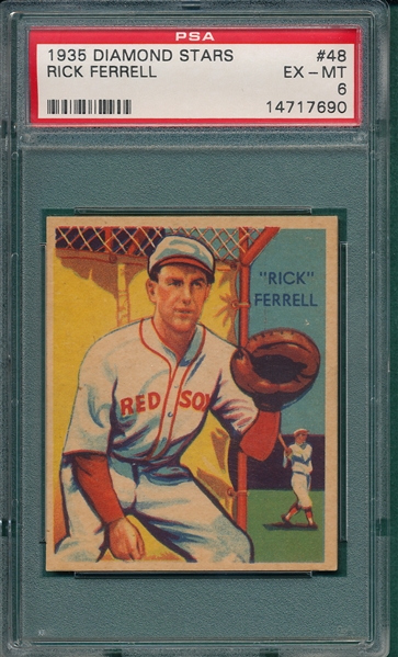 1934-36 Diamond Stars #48 Rick Ferrell PSA 6